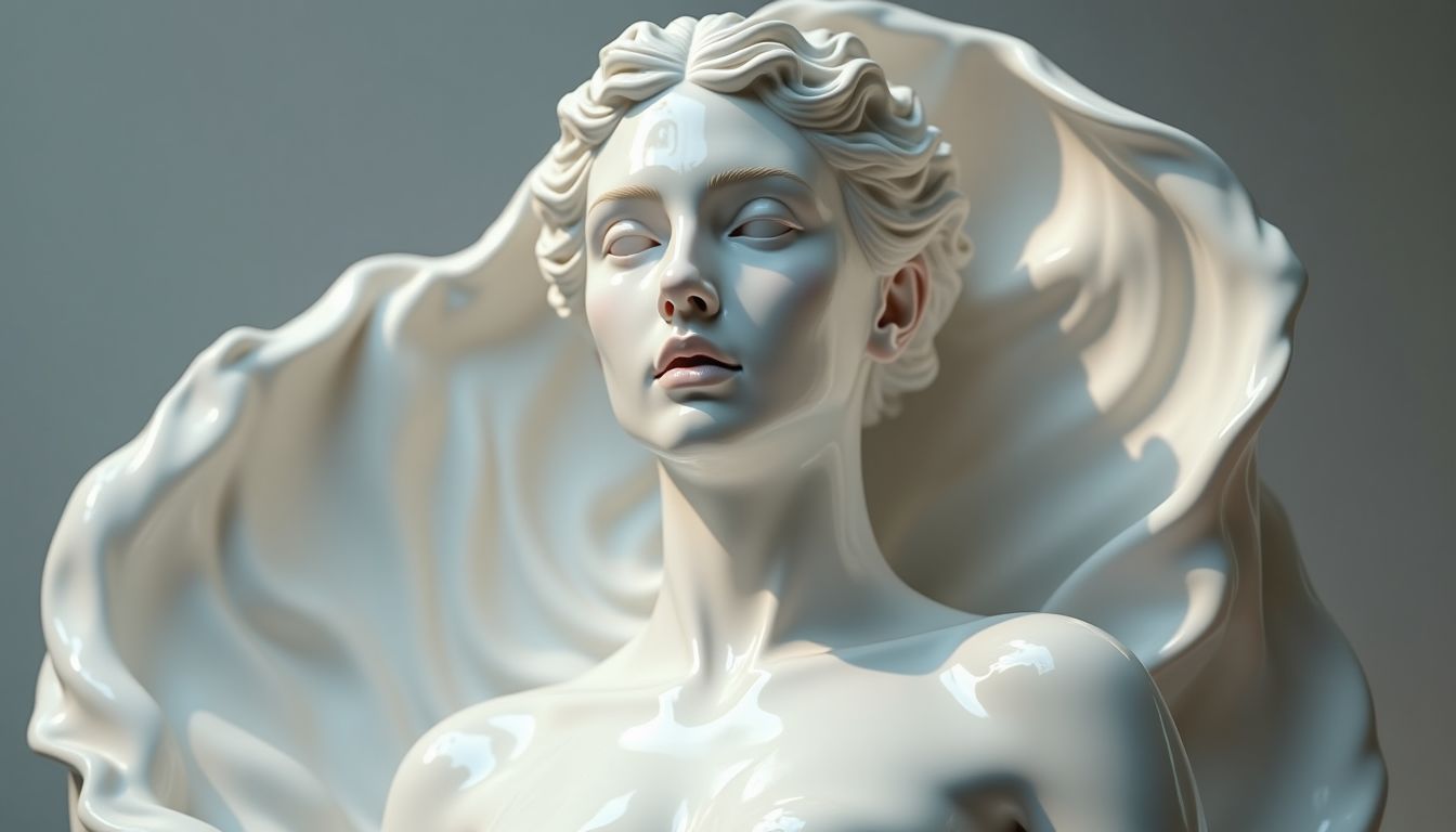 A photorealistic image of an ultra-detailed sculpture of the