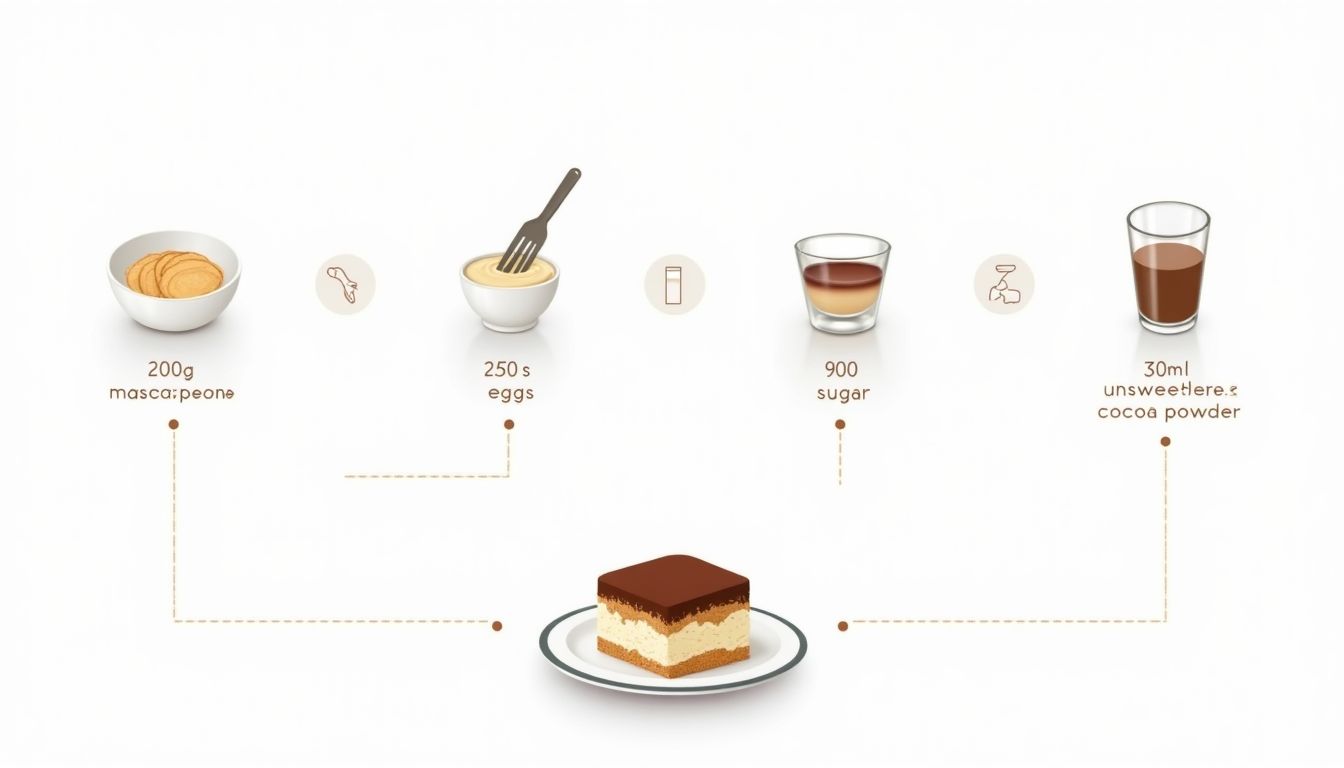 Create a step-by-step recipe infographic for classic tiramis